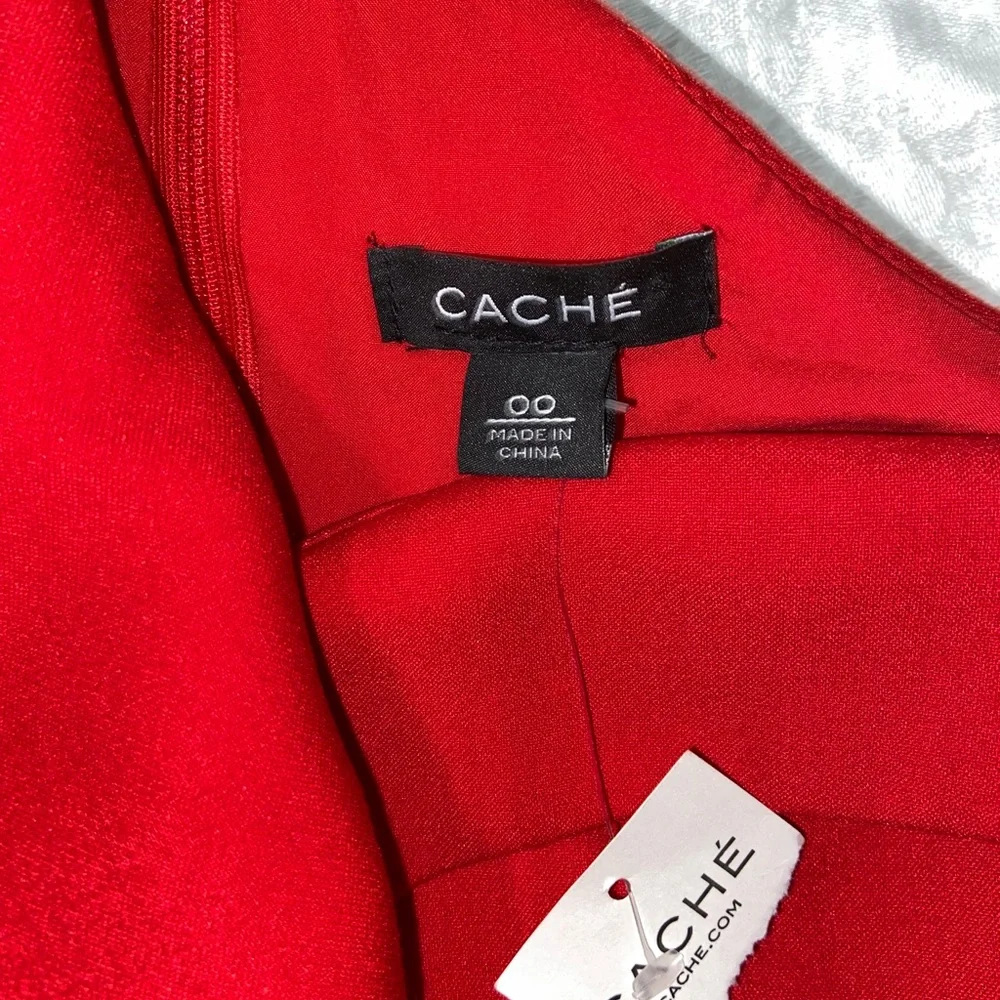 RARE Nwt Cache Red off the Shoulder formal Dress - Picture 7 of 14